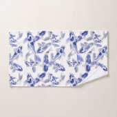 Blauw en witte koi bad handdoek (Handdoek)