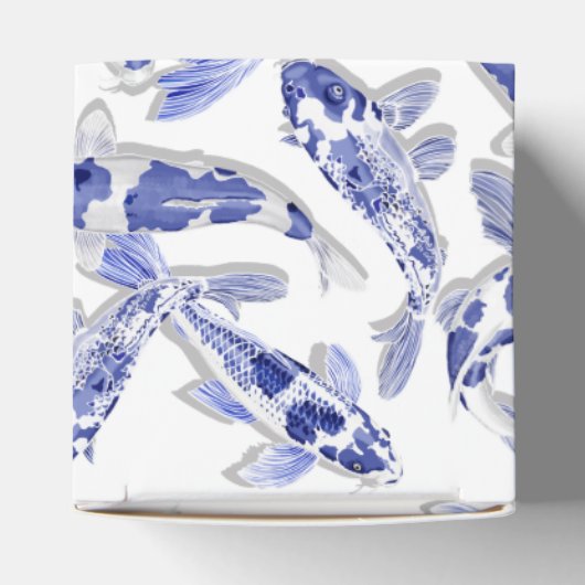 Blauw en witte koi bedankdoosjes (Bovenkant)