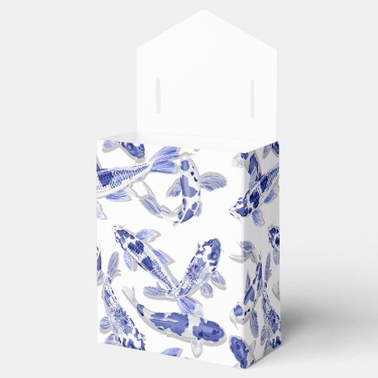 Blauw en witte koi bedankdoosjes (Geopend)
