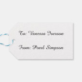 Blauw en witte koi cadeaulabel (Achterkant Horizontaal)