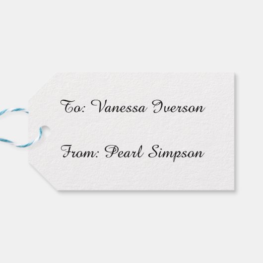 Blauw en witte koi cadeaulabel (Achterkant Horizontaal)