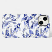 Blauw en witte koi Case-Mate iPhone case (Achterkant (horizontaal))