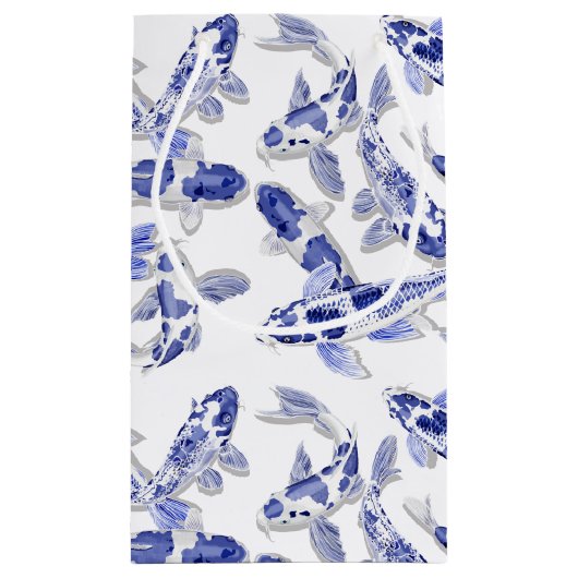 Blauw en witte koi klein cadeauzakje (Achterkant)