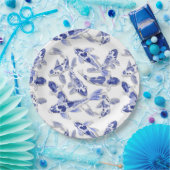 Blauw en witte koi papieren bordje (Feest)