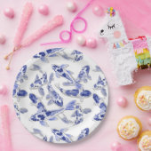 Blauw en witte koi papieren bordje (Feest)