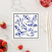 Blauw en witte koi servetten (Insitu)