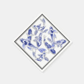 Blauw en witte koi servetten (Hoek)