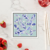 Blauw en witte koi servetten (Insitu)