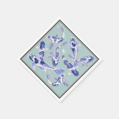 Blauw en witte koi servetten (Hoek)