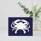 Blauw en Witte Krab Vorm Briefkaart (Staand voorkant)