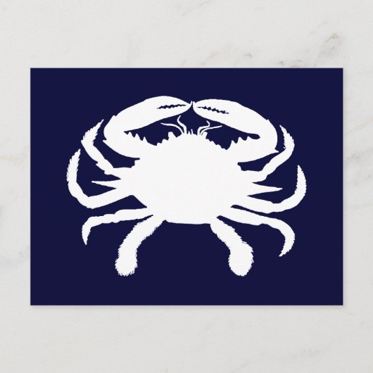 Blauw en Witte Krab Vorm Briefkaart (Voorkant)