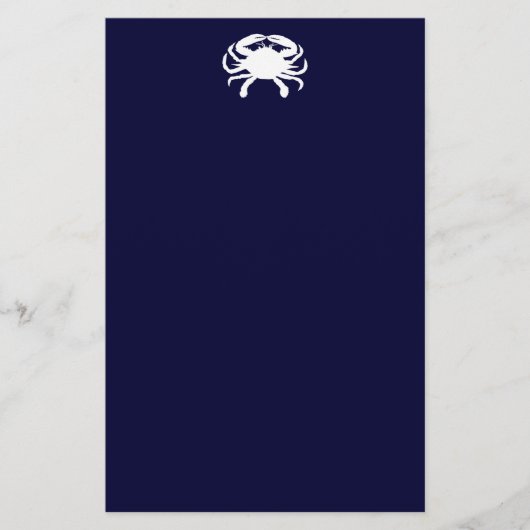 Blauw en Witte Krab Vorm Briefpapier (Voorkant)