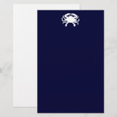 Blauw en Witte Krab Vorm Briefpapier (Voorkant / Achterkant)