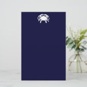 Blauw en Witte Krab Vorm Briefpapier (Staand voorkant)