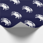 Blauw en Witte Krab Vorm Cadeaupapier (Hoek)