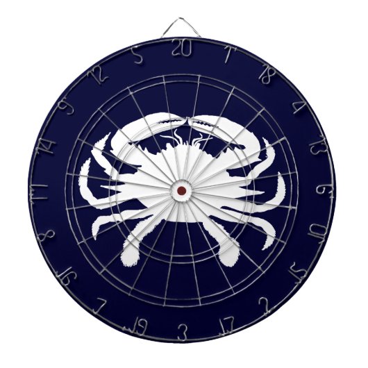 Blauw en Witte Krab Vorm Dartbord (Voorkant)