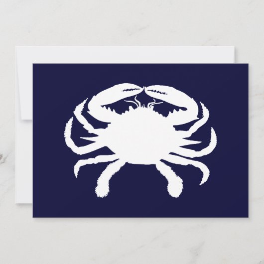 Blauw en Witte Krab Vorm Kaart (Voorkant)