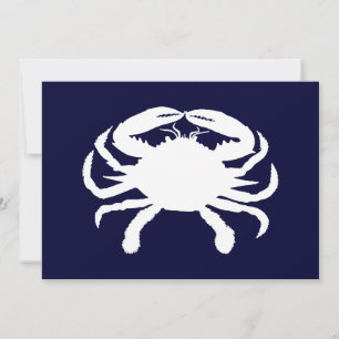 Blauw en Witte Krab Vorm Kaart