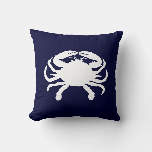 Blauw en Witte Krab Vorm Kussen (Voorkant)
