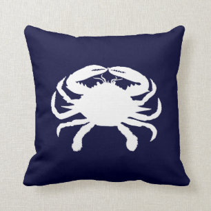 Blauw en Witte Krab Vorm Kussen