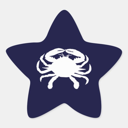 Blauw en Witte Krab Vorm Ster Sticker (Voorkant)