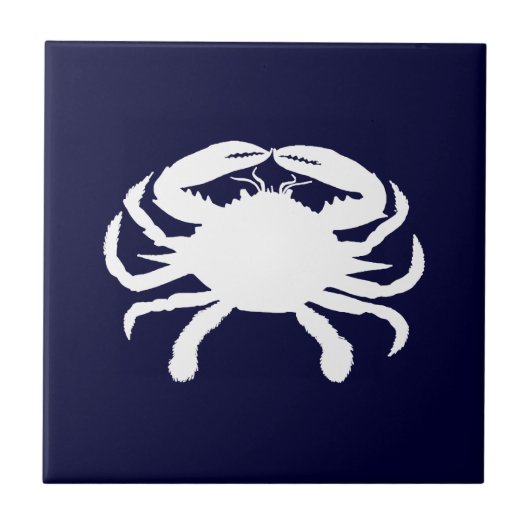 Blauw en Witte Krab Vorm Tegeltje (Voorkant)