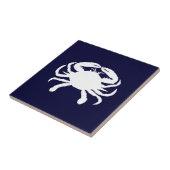 Blauw en Witte Krab Vorm Tegeltje (Zijkant)