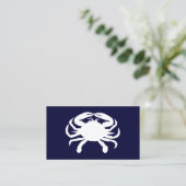 Blauw en Witte Krab Vorm Visitekaartje (Staand voorkant)