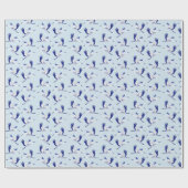 Blauw- en witte kranen, verpakkingspapier cadeaupapier (Vlak)