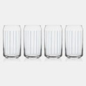 Blauw en Witte Kuststrepen Blikvorm Glas (Rechts)