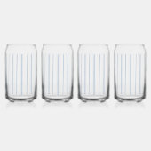 Blauw en Witte Kuststrepen Blikvorm Glas (Voorkant)