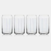 Blauw en Witte Kuststrepen Blikvorm Glas (Links)