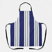 Blauw en Witte Kuststrepen Schort (Voorkant)