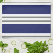 Blauw en Witte Kuststrepen Theedoek (Gevouwen)