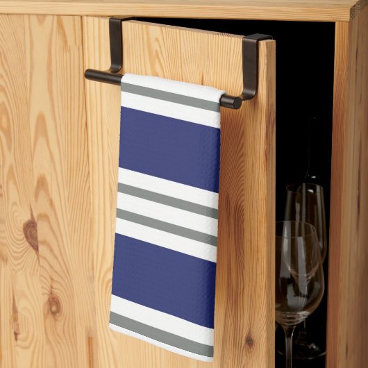Blauw en Witte Kuststrepen Theedoek (Derde Gevouwen)
