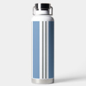 Blauw en Witte Kuststrepen Waterfles (Achterkant)