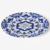  Blauw en Witte middag Thea - Naam/Tekst Papieren Bordje (Gekanteld)