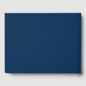 Blauw en Witte Mooie Kromme Script Bruiloft Gastenboek (Achterkant)