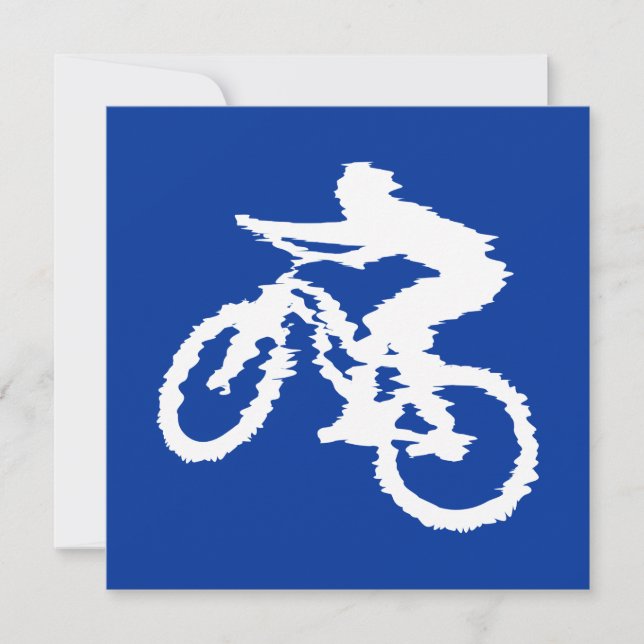 Blauw en witte mountainbike (Voorkant)