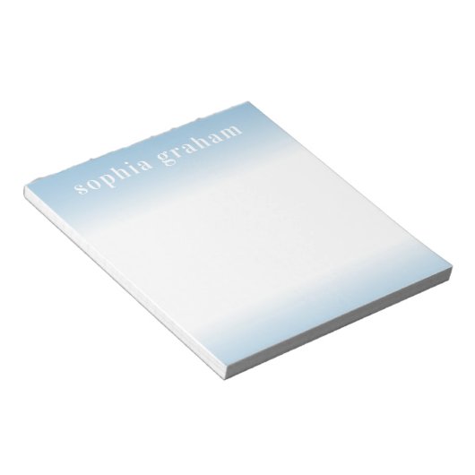 Blauw en witte ombre notitieblok (Schuin)