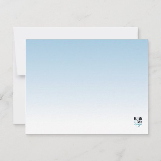 Blauw en witte ombre notitiekaartje (Achterkant)