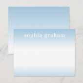 Blauw en witte ombre notitiekaartje (Voorkant / Achterkant)
