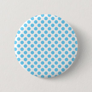 Blauw- en witte poka-puntpatroon ronde button 5,7 cm