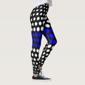 Blauw- en witte poka-vlek leggings (Rechts)