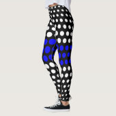 Blauw- en witte poka-vlek leggings (Links)