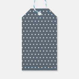 BLAUW- EN WITTE POLKA-DOTS CADEAULABEL