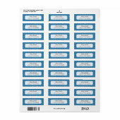 Blauw en witte polka stippen etiket (Full Sheet)