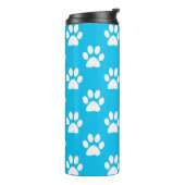 Blauw- en witte pootafdrukken thermosbeker (Gedraaid links)