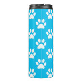 Blauw- en witte pootafdrukken thermosbeker (Achterkant)