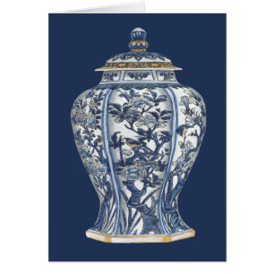 Blauw- en witte porseleinen Vase door Vision Studi